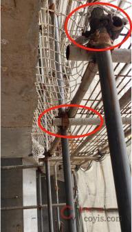 【隐患】水平杆伸出扣件边缘长度不足