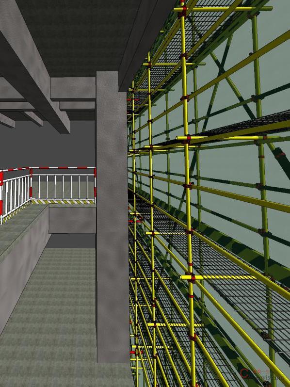 【正确】脚手架临空一侧设置防护水平栏杆