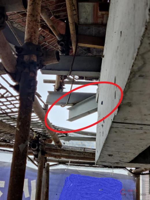 【隐患】钢丝绳拉吊在型钢次梁上