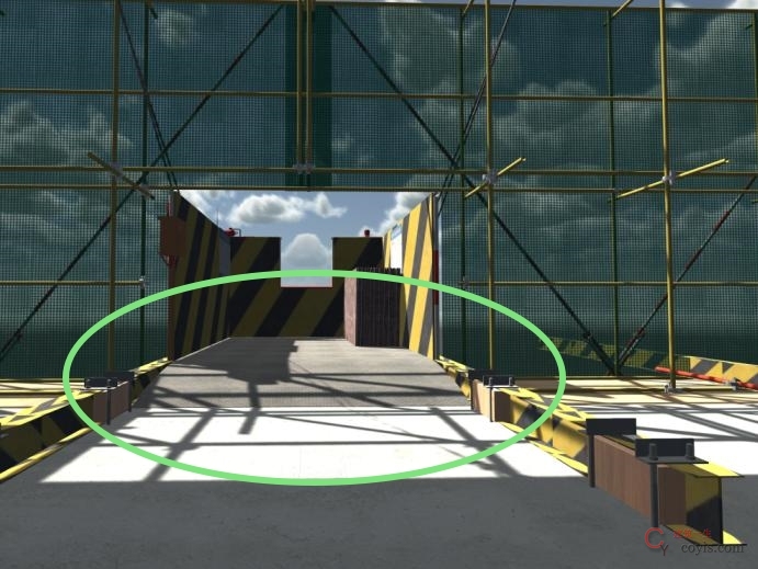 【正确】物料平台与外脚手架作业层间封闭严密