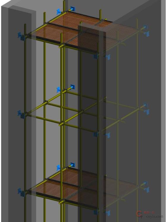 【正确】电梯井脚手架顶紧井壁