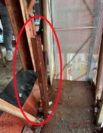 【隐患】竖向主框架欠缺内立杆