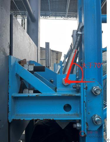 【正确】卸荷装置顶撑杆与水平面的夹角大于70°