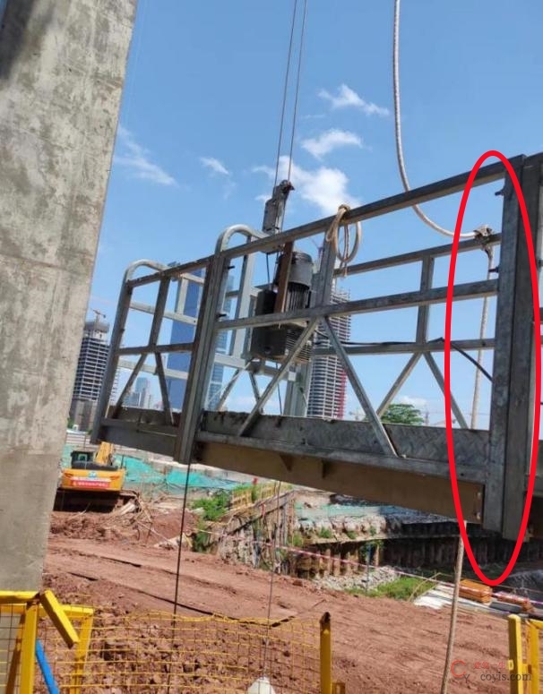 【隐患】悬吊平台其工作面未设置立面保护装置