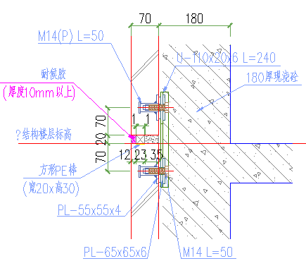 凸窗（PCF）板竖向拼缝防水和保温节点