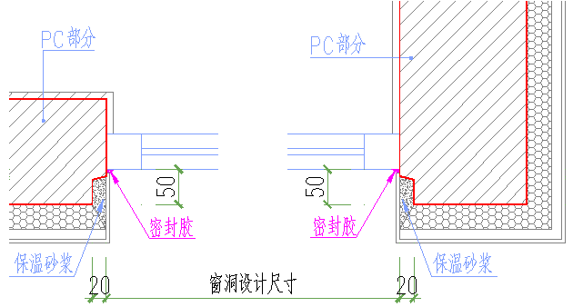 凸窗边的防水及保温节点