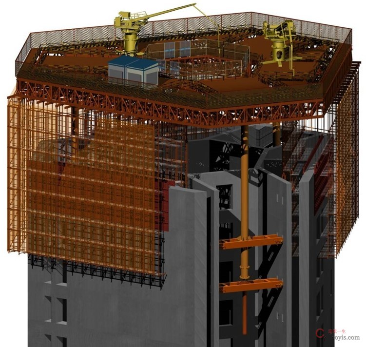 超高层智能化整体顶升工作平台及可变模架体系