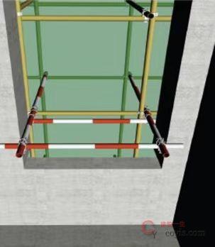 图3-4 连墙件抱墙柱搭设示例图