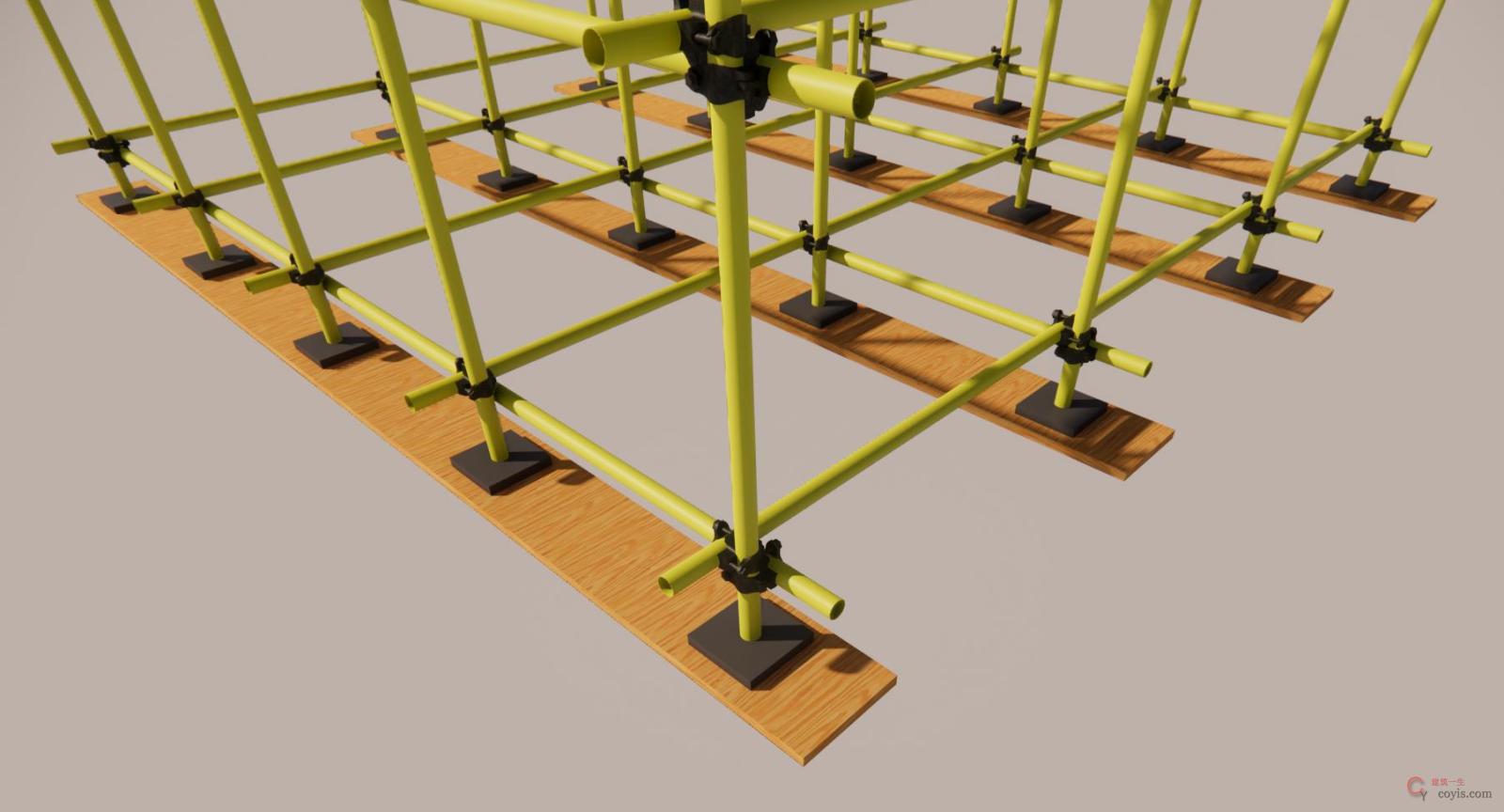 图4-9 扣件式钢管支撑扫地杆设置