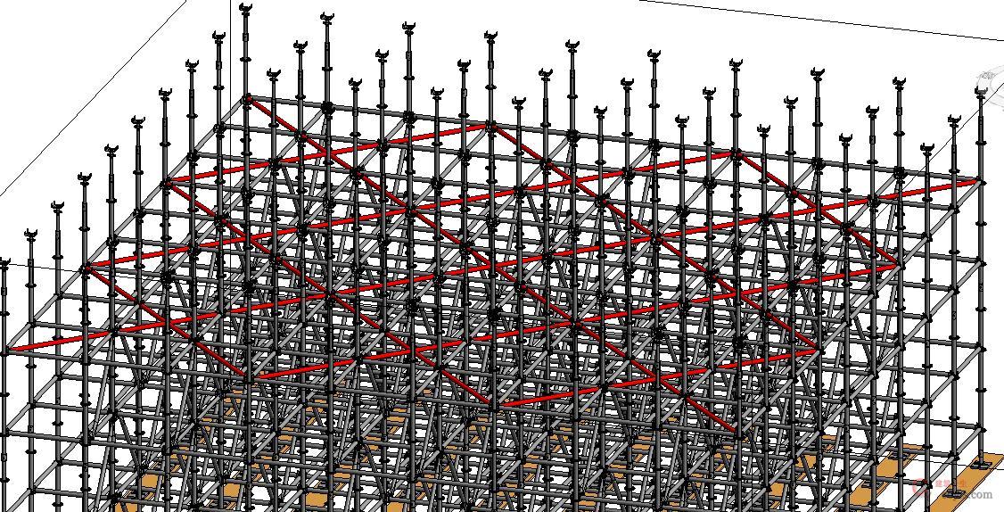 图4-17 承插型轮扣式支撑剪刀撑设置(2)