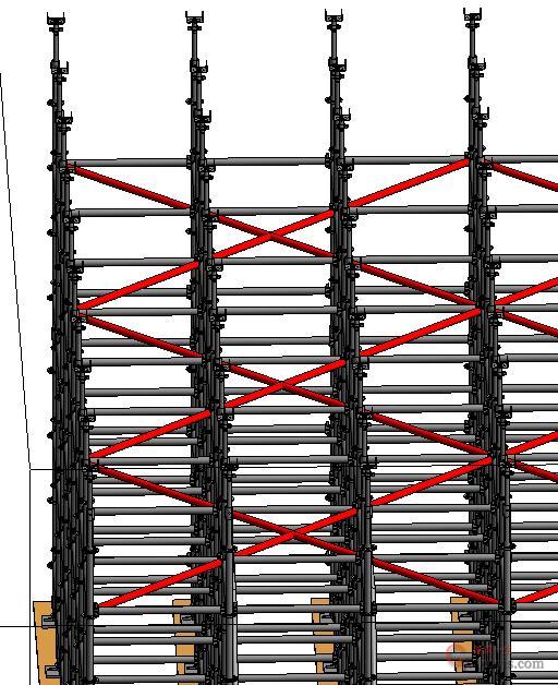图4-17 承插型轮扣式支撑剪刀撑设置(3)