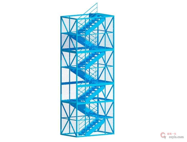图8-76 竖井梯笼BIM示意图