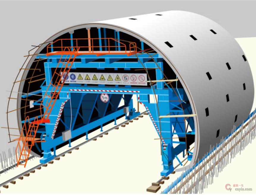 图8-107 二衬台车设置防护、反光标识