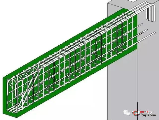 悬挑梁筋或悬挑板筋的锚固符合设计要求或规范要求。