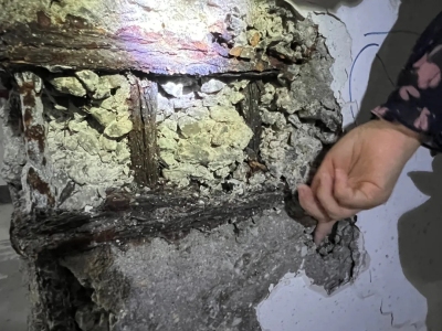 恒大海花岛有小区地库承重墙柱混凝土大面积脱落、钢筋锈蚀,官方通报!