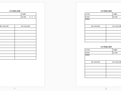 文件传阅记录单