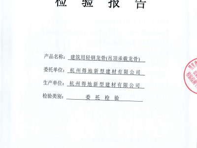 50系列主副龙骨检测报告