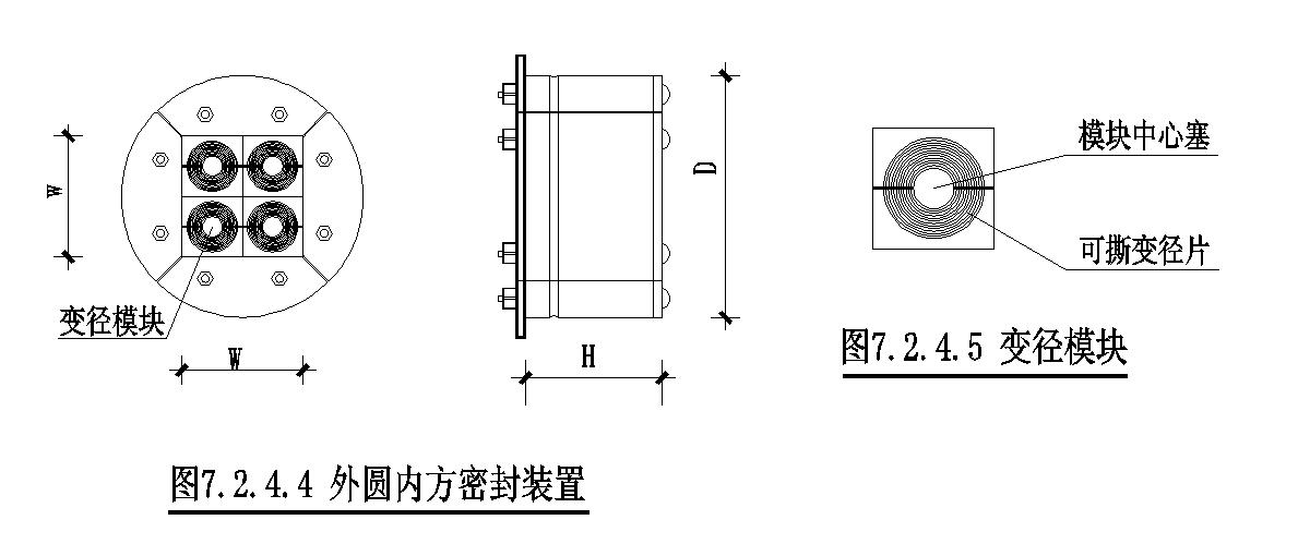 消防 外圆内方密封装置 变径模块