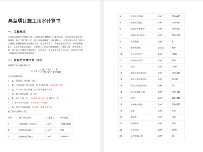 典型项目施工用水计算书